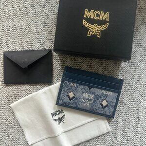 MCM Veritas Vintage Monogram Fabric Card Case New w/ box dustbag